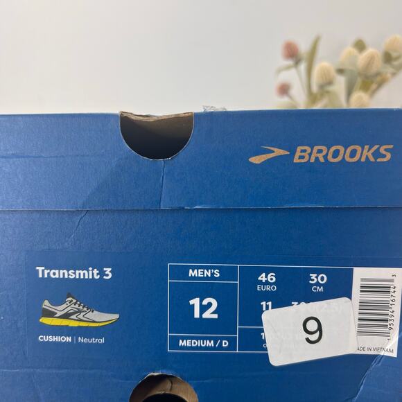 Brooks Transmit 3 Cushioned Road Running Sneaker Gray Yellow Black Men 12 Medium main image 7